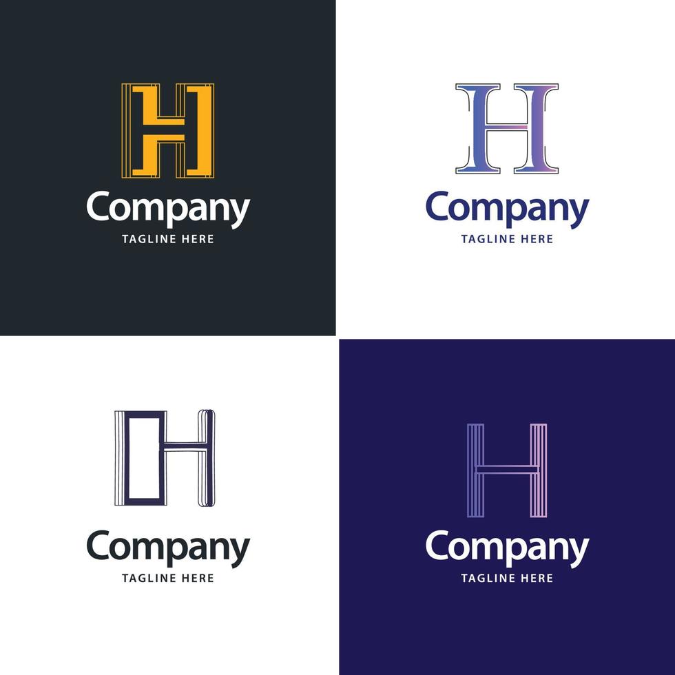 Letter H Big Logo Pack Design Creative Modern logos design for your business vector