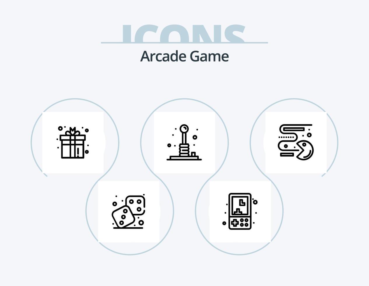 paquete de iconos de línea arcade 5 diseño de iconos. divertida. tocar. hockey de aire juego. bolsa de boxeo vector