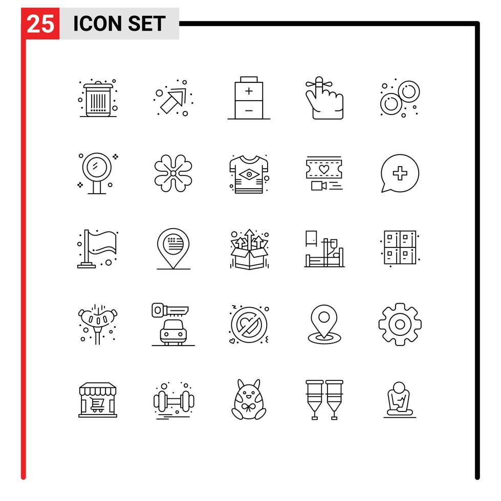 Set of 25 Commercial Lines pack for bathroom laboratory charging lab mind Editable Vector Design Elements