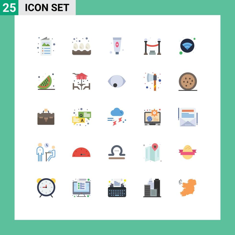 Modern Set of 25 Flat Colors and symbols such as wifi hotel cosmetic free night Editable Vector Design Elements