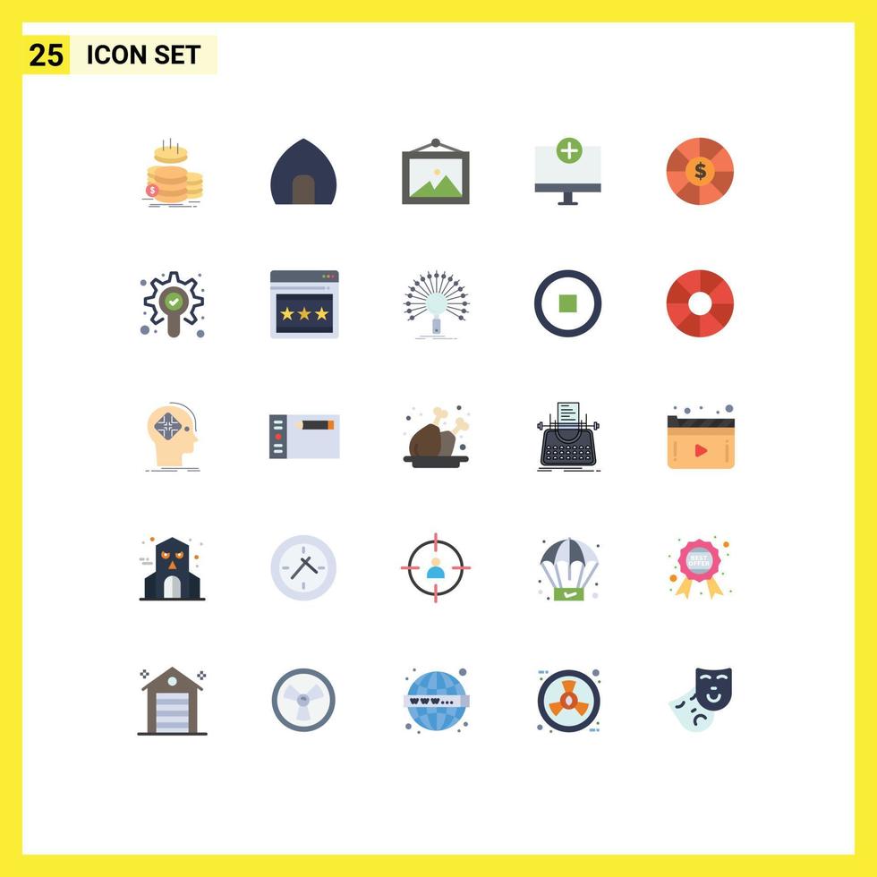 25 Flat Color concept for Websites Mobile and Apps hardware devices historical building computers wall Editable Vector Design Elements