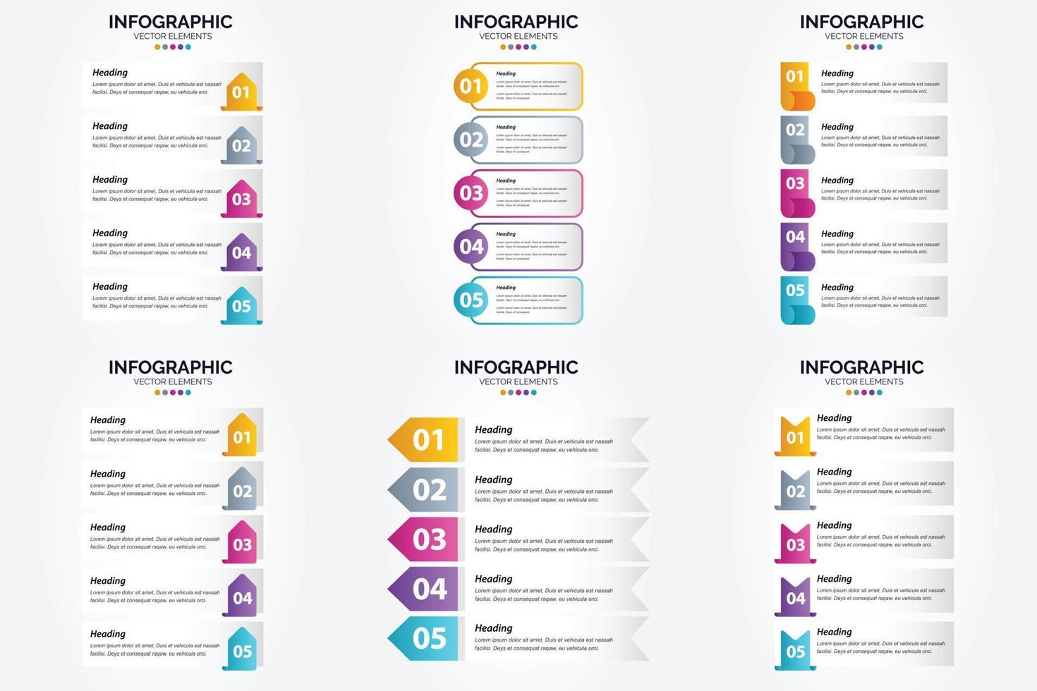 ilustración vectorial infografía conjunto de diseño plano para folleto publicitario y revista vector