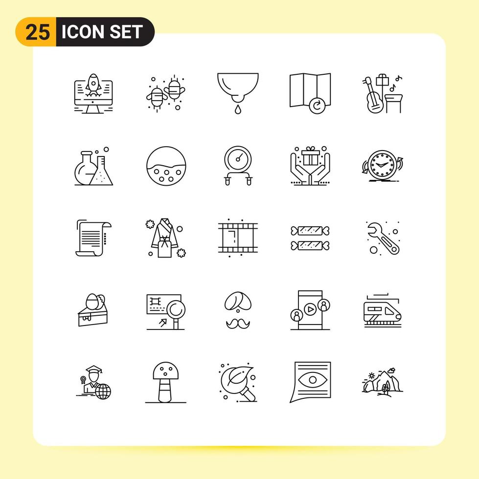 25 Creative Icons Modern Signs and Symbols of song guitar baby refresh mother Editable Vector Design Elements