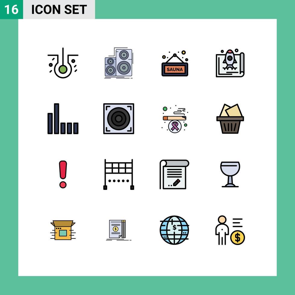 paquete de iconos de vector de stock de 16 signos y símbolos de línea para conexión marketing fitness startup empresario elementos de diseño de vector creativo editable