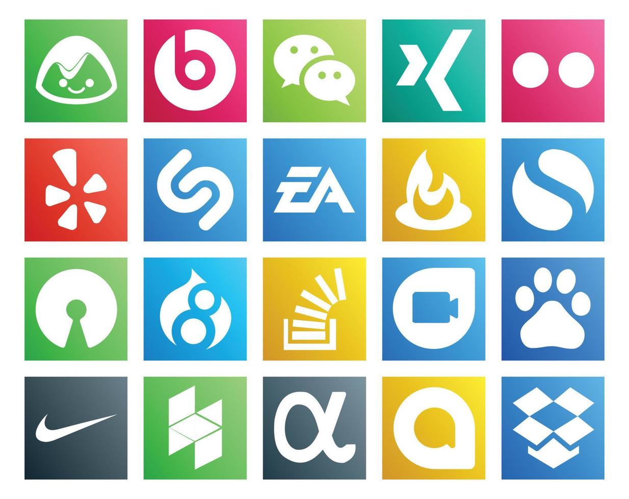 20 Social Media Icon Pack Including stock stockoverflow electronics arts drupal simple vector