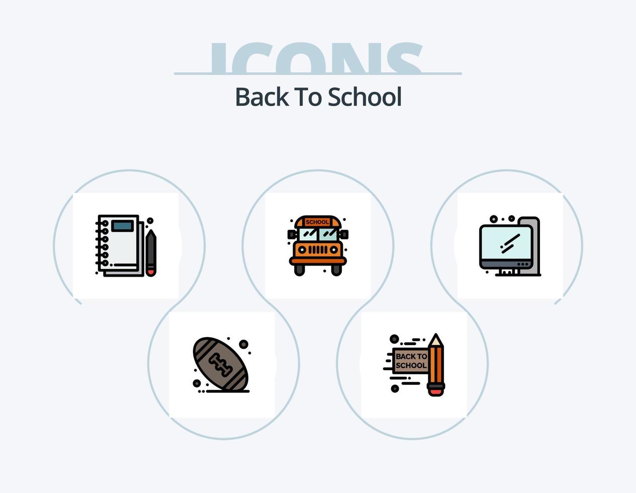línea de regreso a la escuela paquete de iconos llenos 5 diseño de iconos. . calendario. educación. educación. Suministros escolares vector