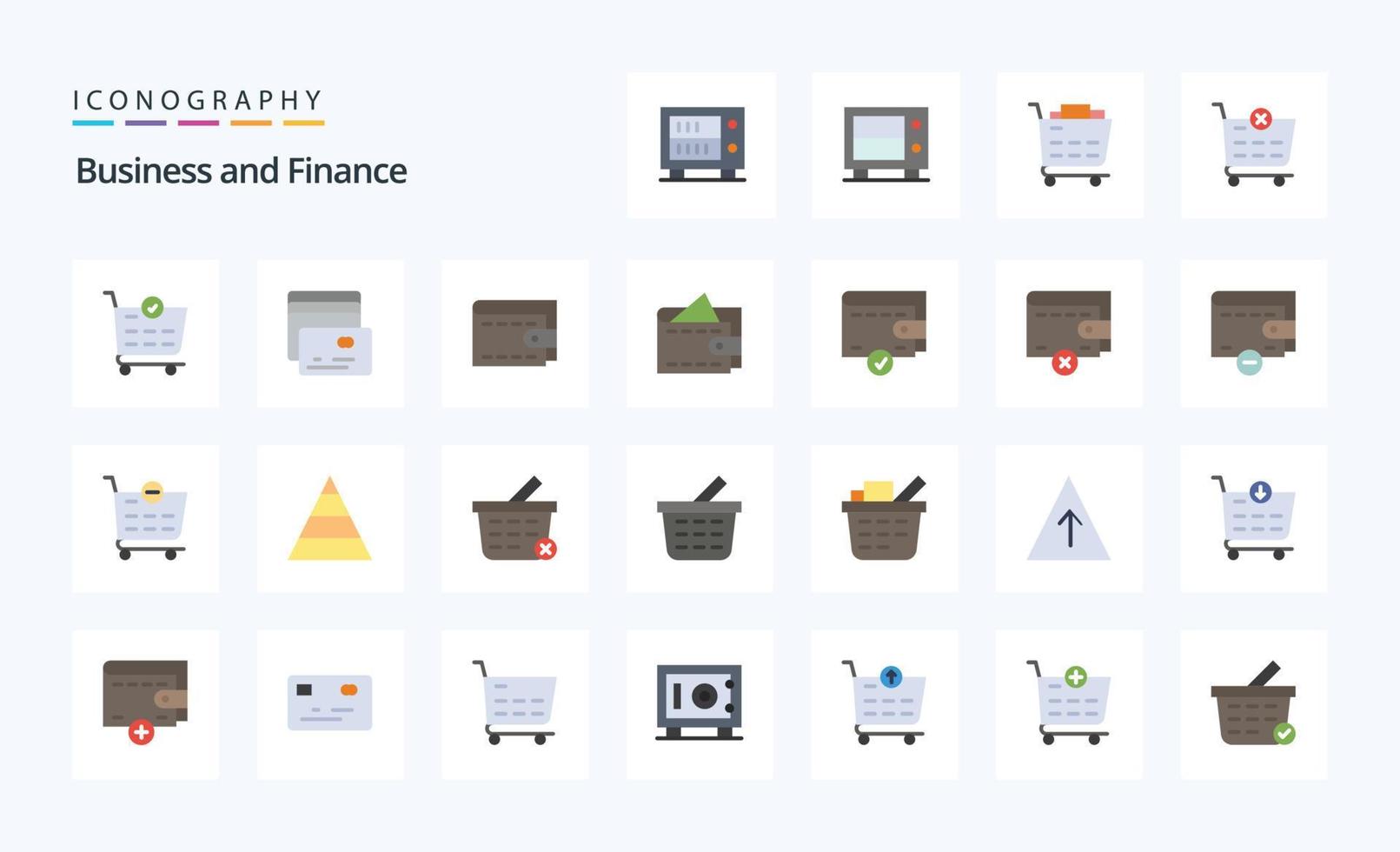 25 Finance Flat color icon pack vector