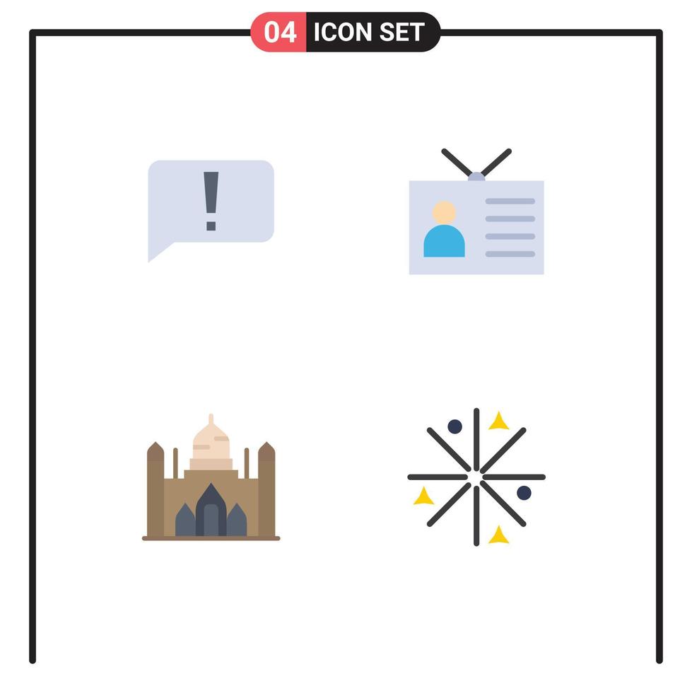 Stock Vector Icon Pack of 4 Line Signs and Symbols for chat aurangabad fort ui output device dhaka Editable Vector Design Elements