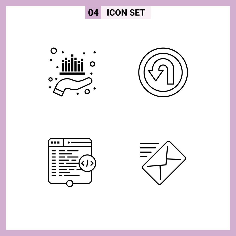 4 Line concept for Websites Mobile and Apps asset code market back website Editable Vector Design Elements