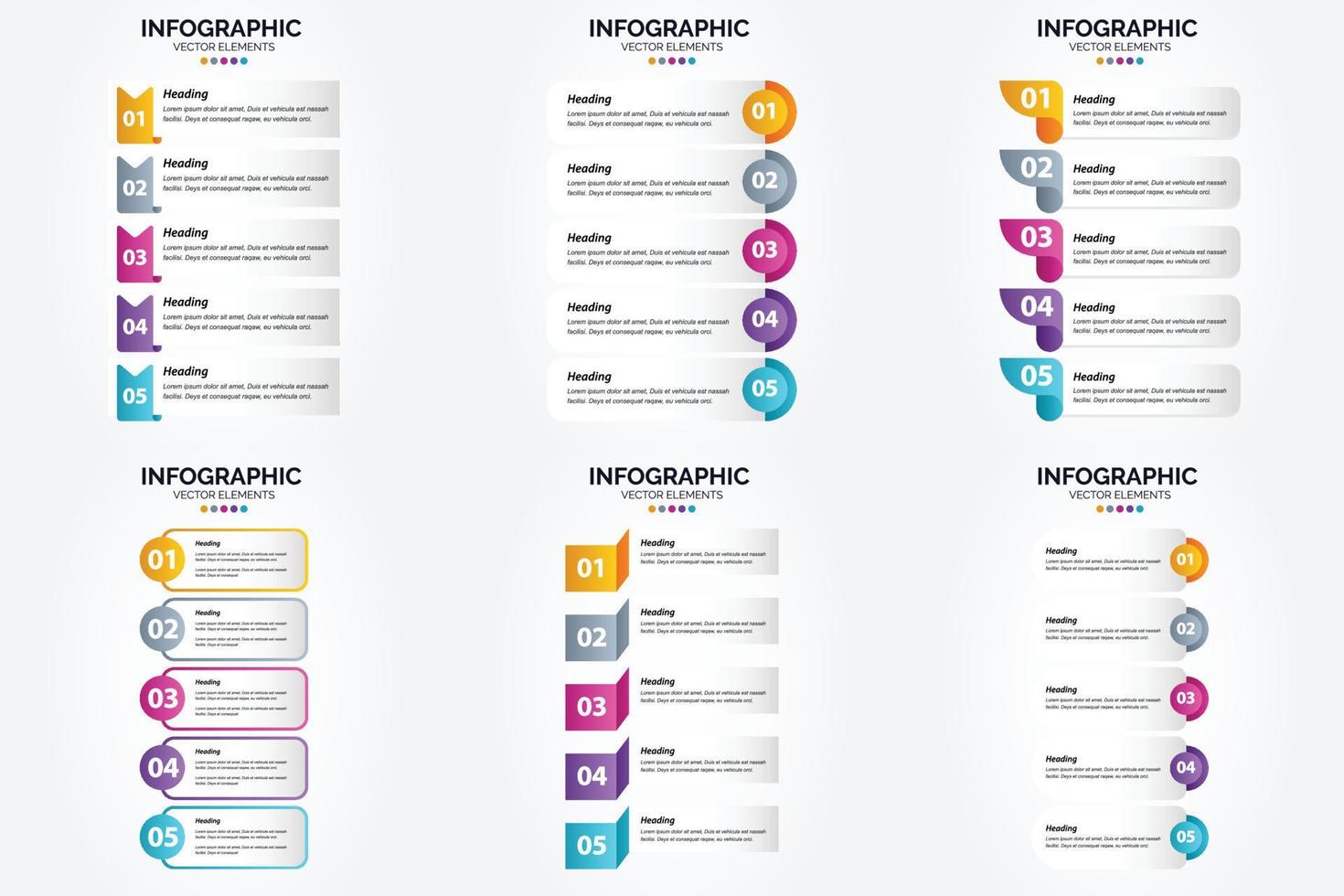 ilustración vectorial infografía conjunto de diseño plano para folleto publicitario y revista vector