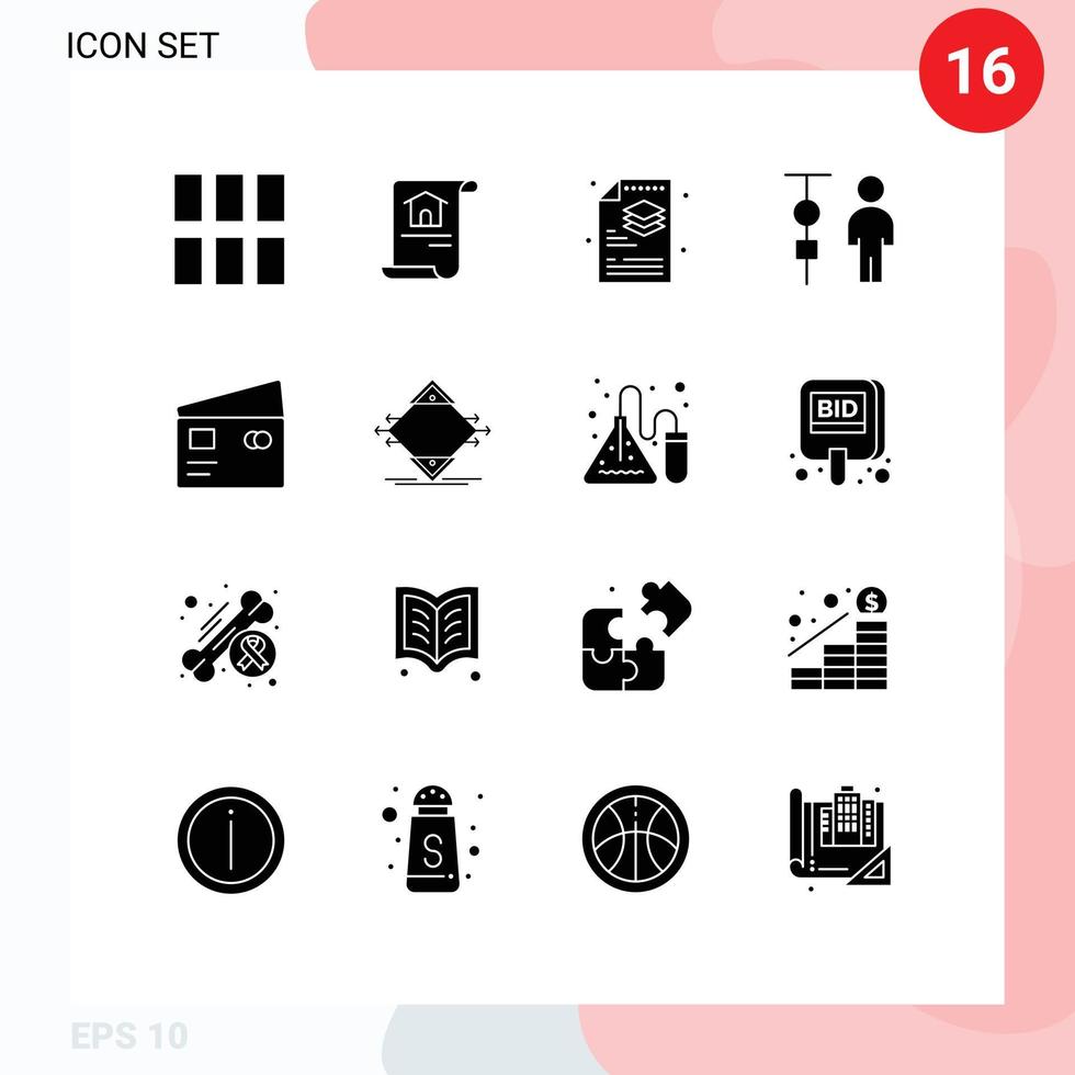 Stock Vector Icon Pack of 16 Line Signs and Symbols for credit corporate management creative corporate administration business Editable Vector Design Elements