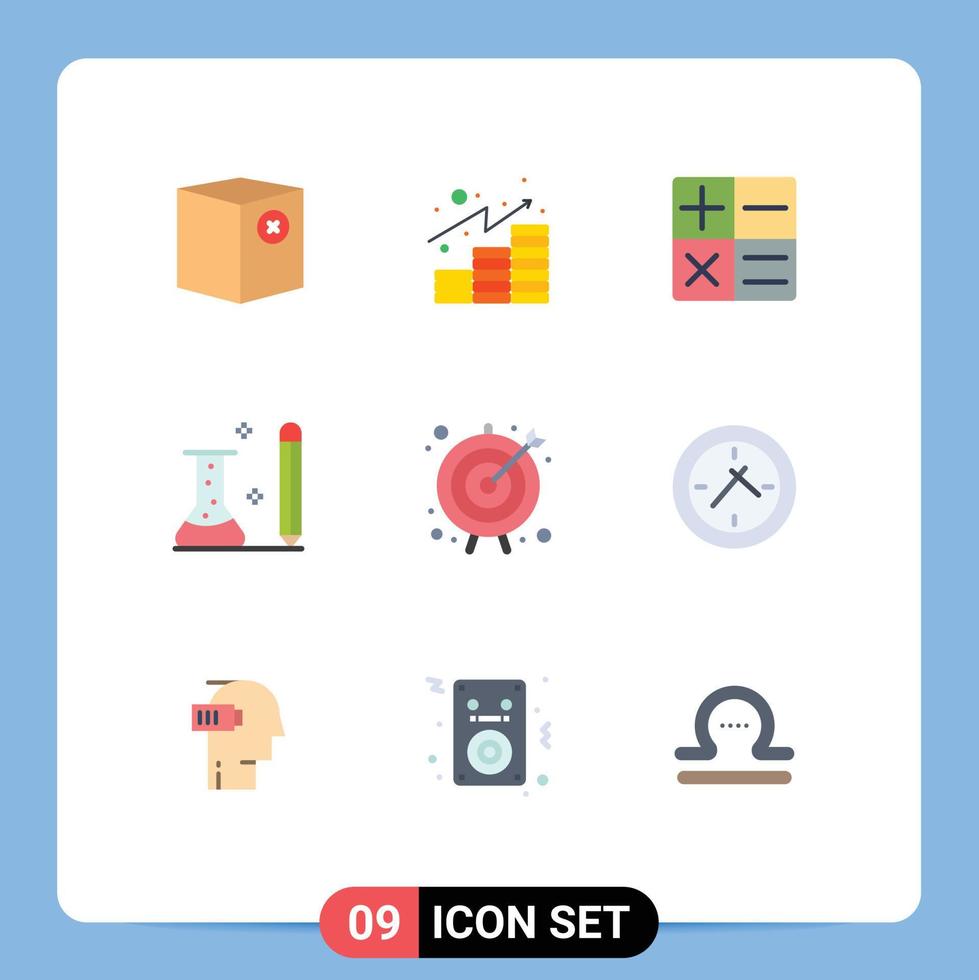 9 Flat Color concept for Websites Mobile and Apps goal science investments learning information Editable Vector Design Elements