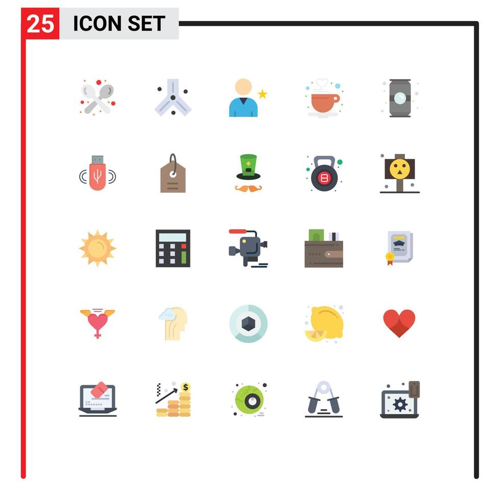conjunto de 25 iconos de interfaz de usuario modernos símbolos signos para botella amor ciencia copa usuario elementos de diseño vectorial editables vector