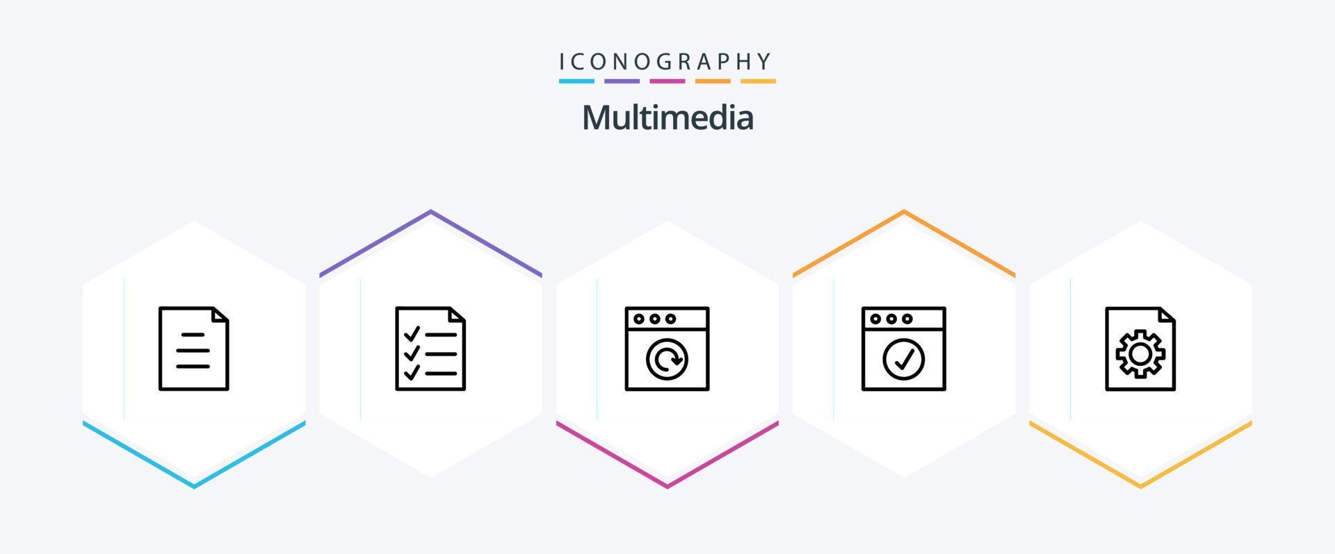 Multimedia 25 Line icon pack including . . reload. file. control vector
