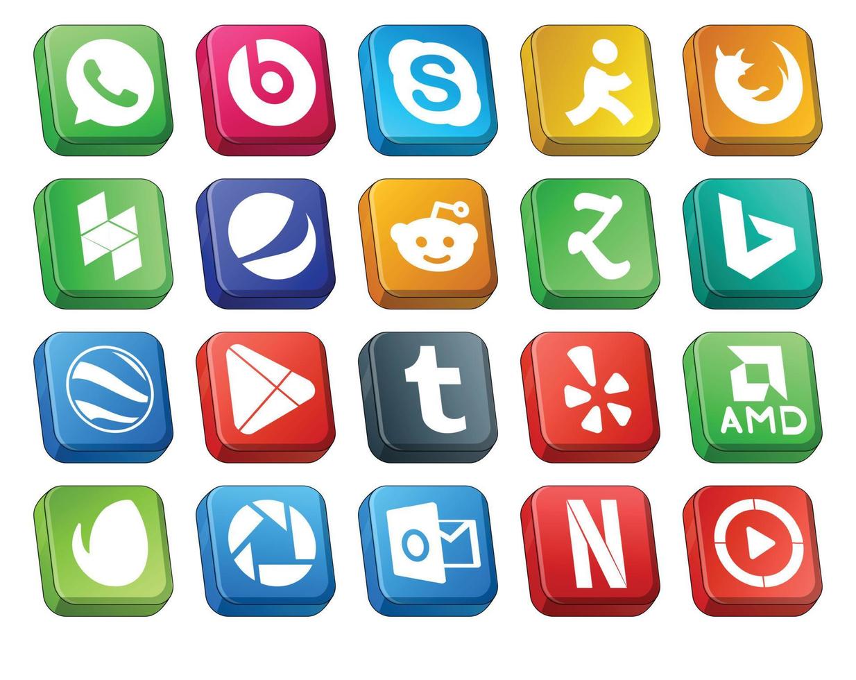 20 paquetes de íconos de redes sociales que incluyen amd tumblr pepsi apps google earth vector