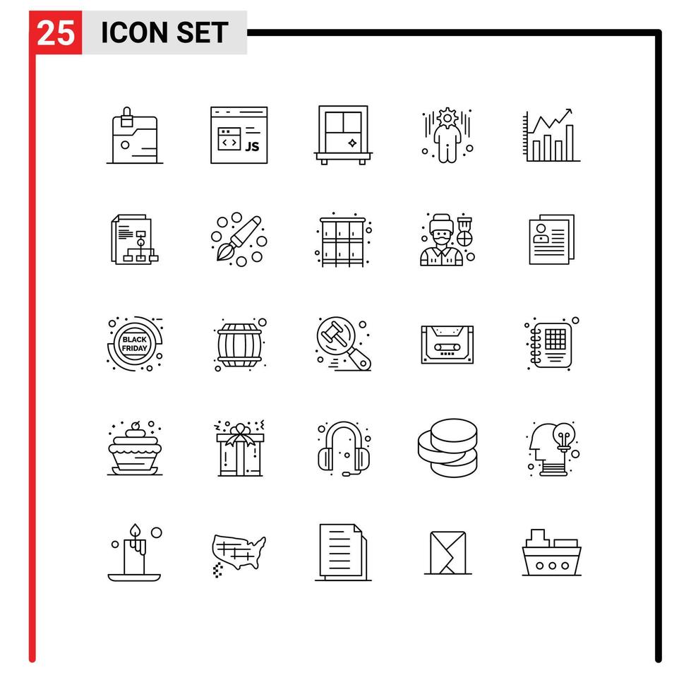 25 Creative Icons Modern Signs and Symbols of presentation analytics js analytic setting Editable Vector Design Elements