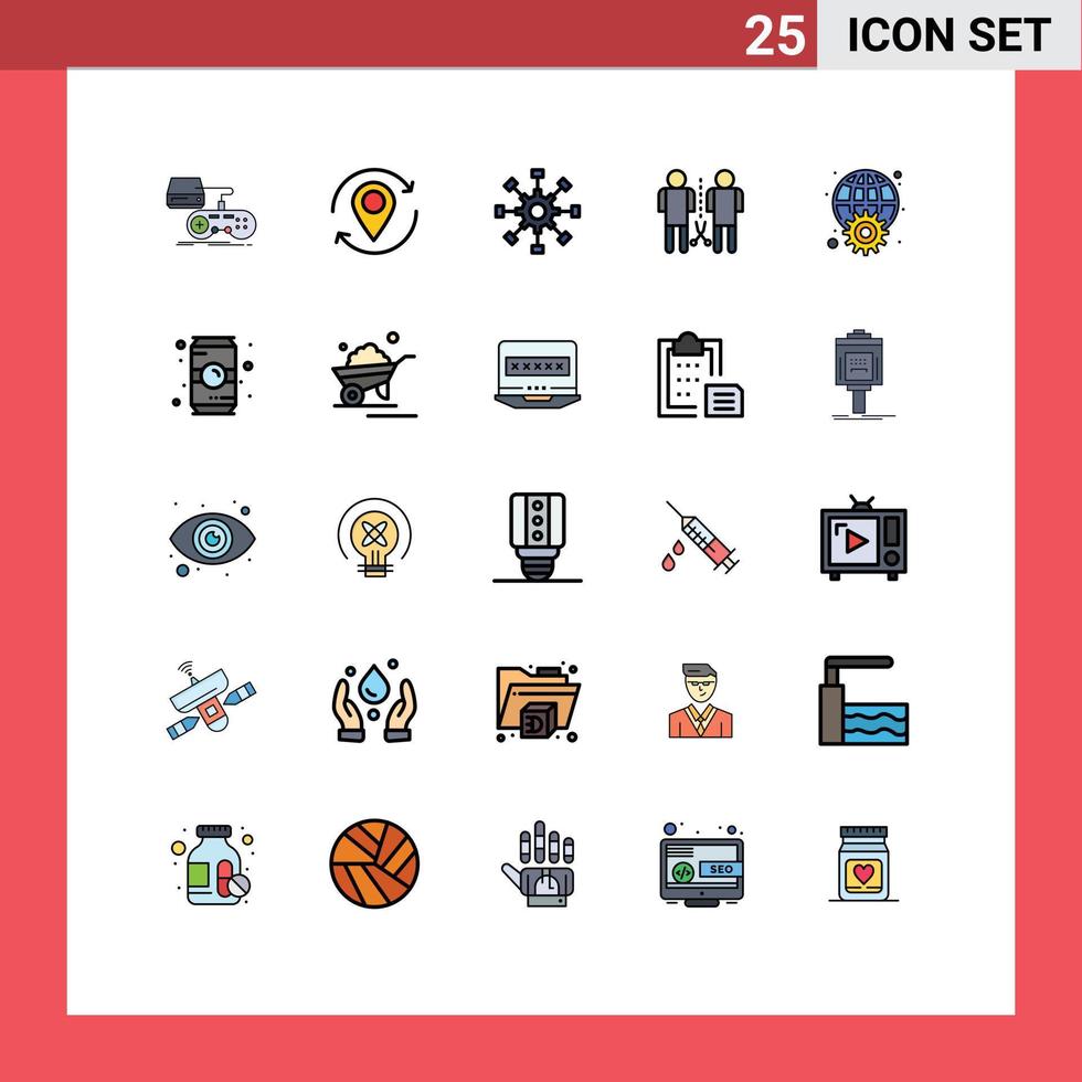 25 Creative Icons Modern Signs and Symbols of mind family marker teamwork collaboration Editable Vector Design Elements