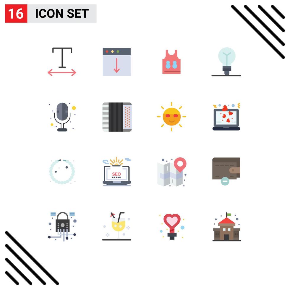 16 Universal Flat Color Signs Symbols of font sport download shirt idea Editable Pack of Creative Vector Design Elements