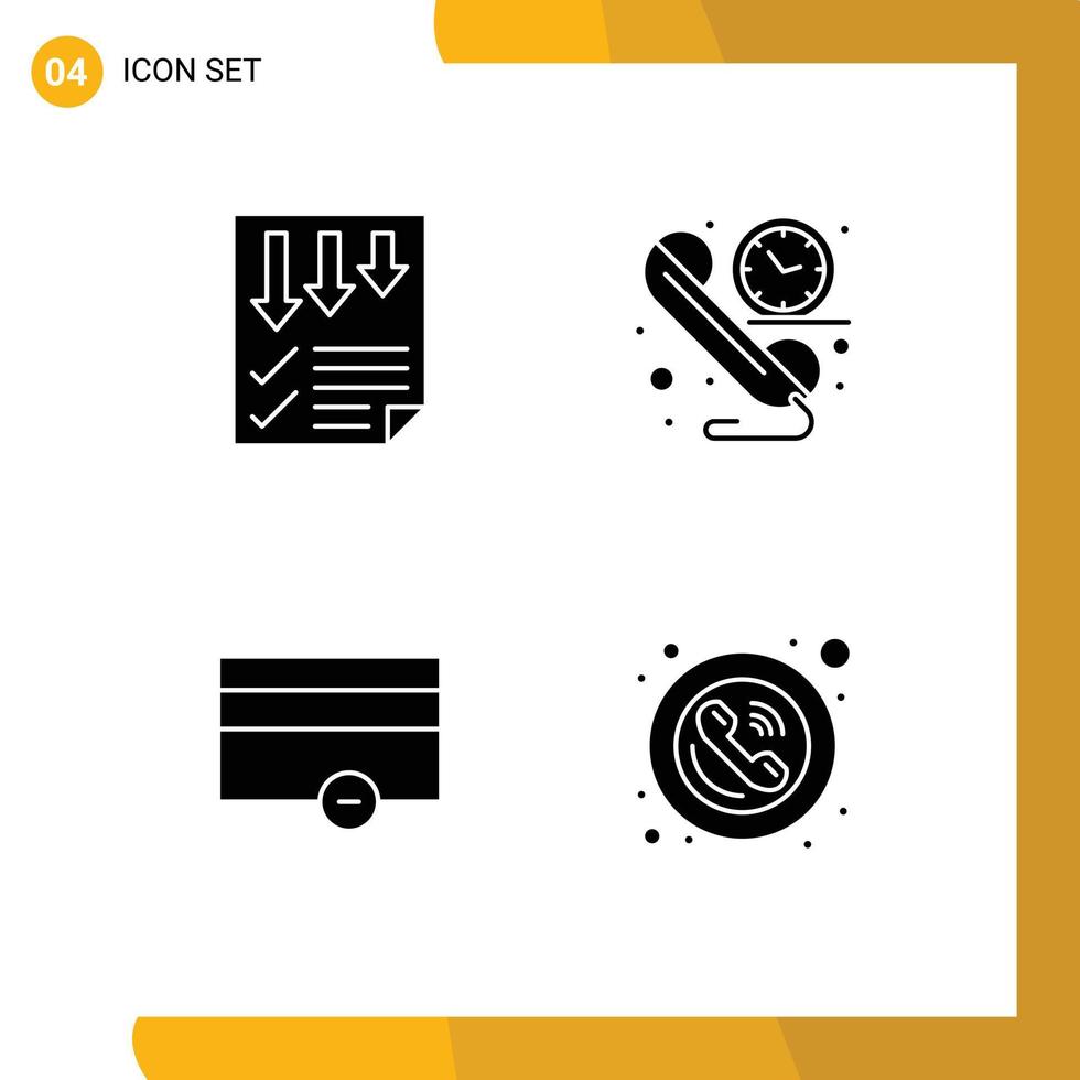 Thematic Vector Solid Glyphs and Editable Symbols of arrows finance paper communication payments Editable Vector Design Elements