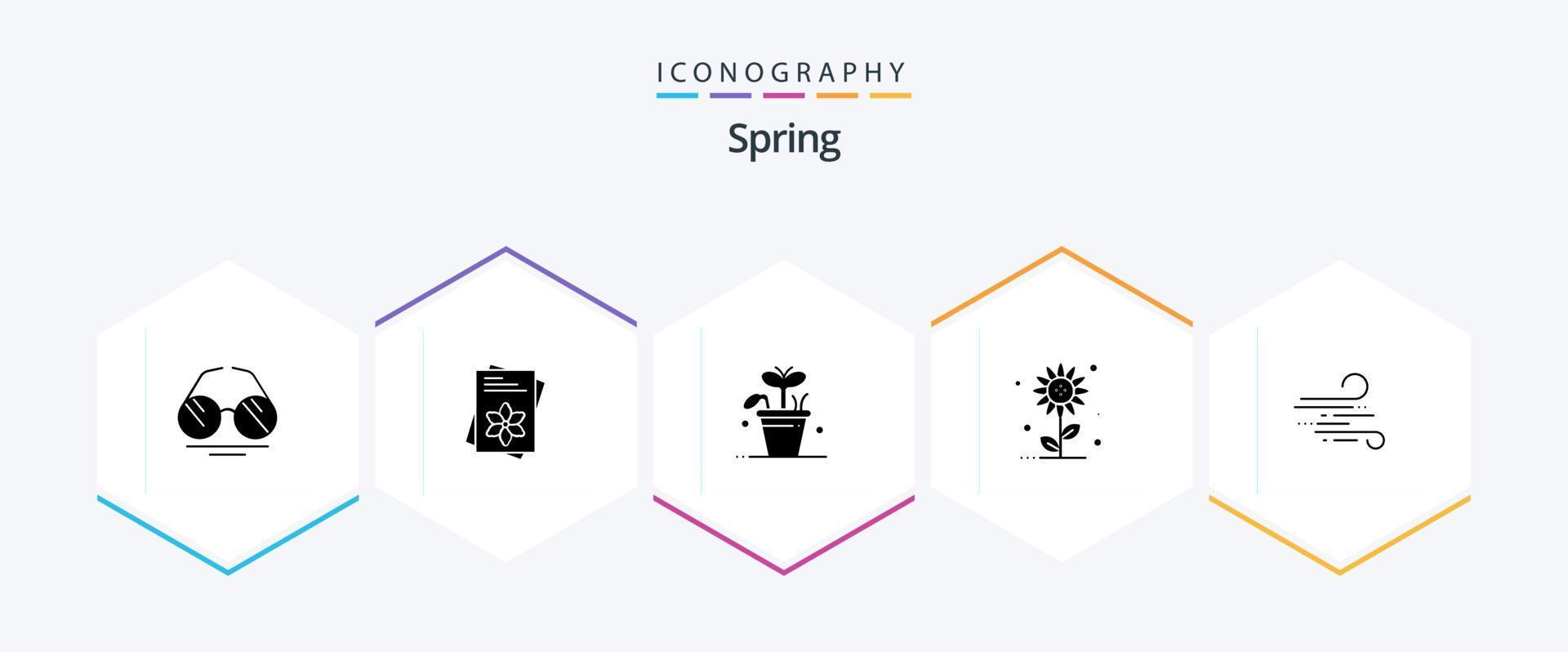 Spring 25 Glyph icon pack including weather. spring. growth. nature. sub flower vector