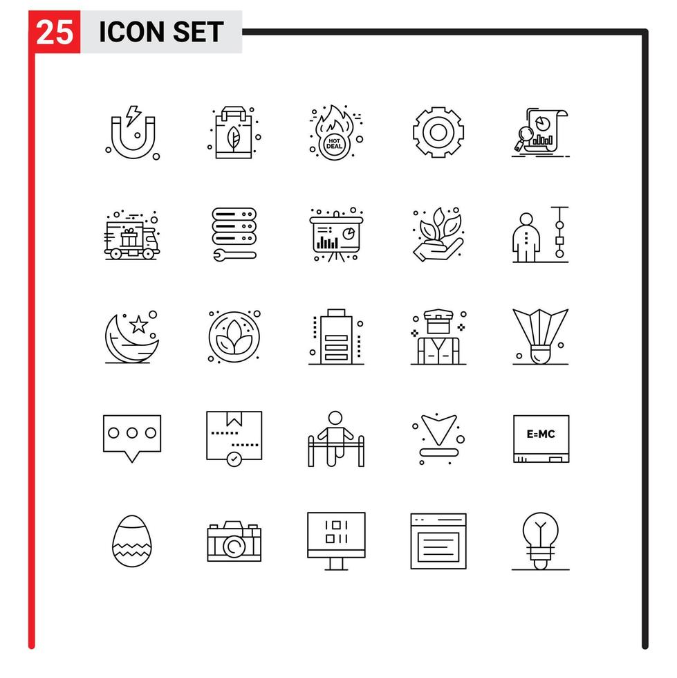 25 Creative Icons Modern Signs and Symbols of analytics universal deal setting general Editable Vector Design Elements