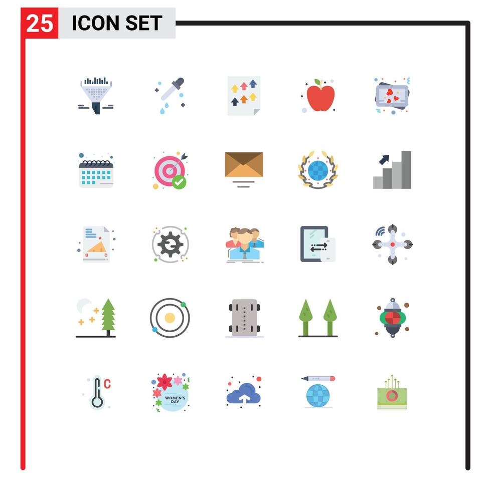 25 Flat Color concept for Websites Mobile and Apps photo love high healthy apple Editable Vector Design Elements