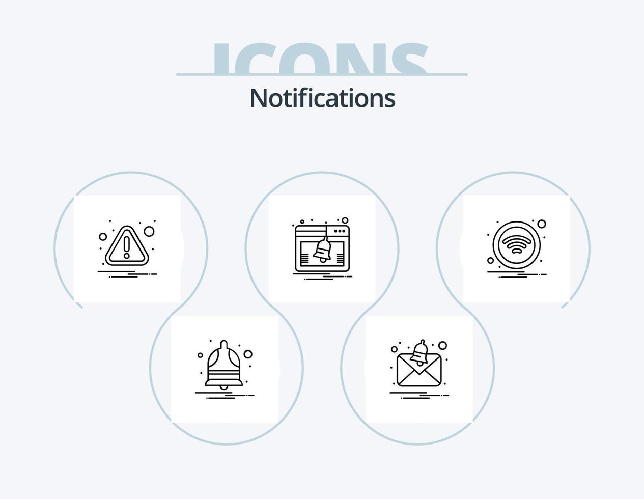 paquete de iconos de línea de notificaciones 5 diseño de iconos. notificación. actividad. notificación. web. atención vector