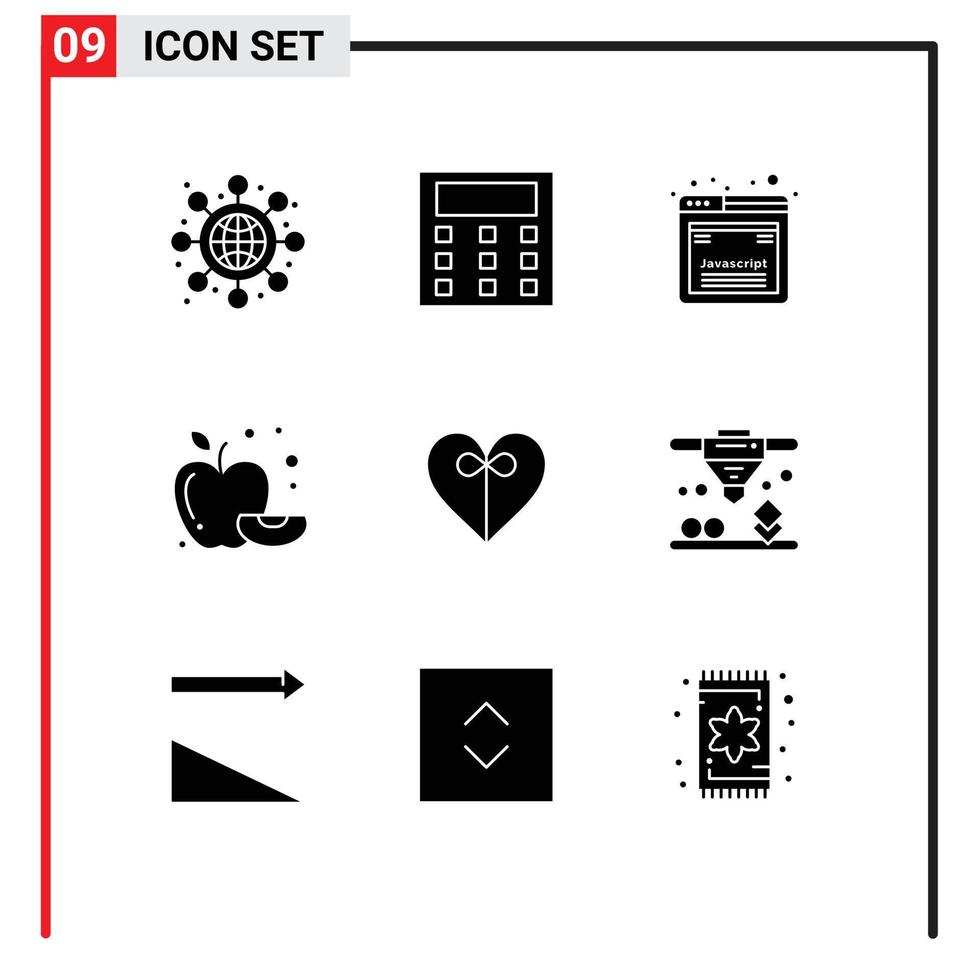 Stock Vector Icon Pack of 9 Line Signs and Symbols for direct ribbon javascript gift fruit Editable Vector Design Elements