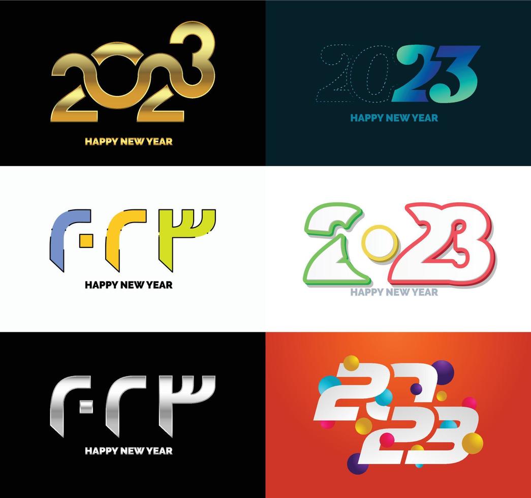 Big Set of 2023 Happy New Year logo text design 2023 number design template vector