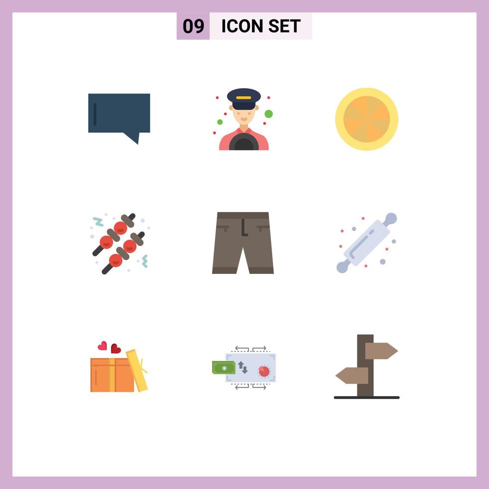 9 Creative Icons Modern Signs and Symbols of shorts clothing lemon clothe meatball Editable Vector Design Elements