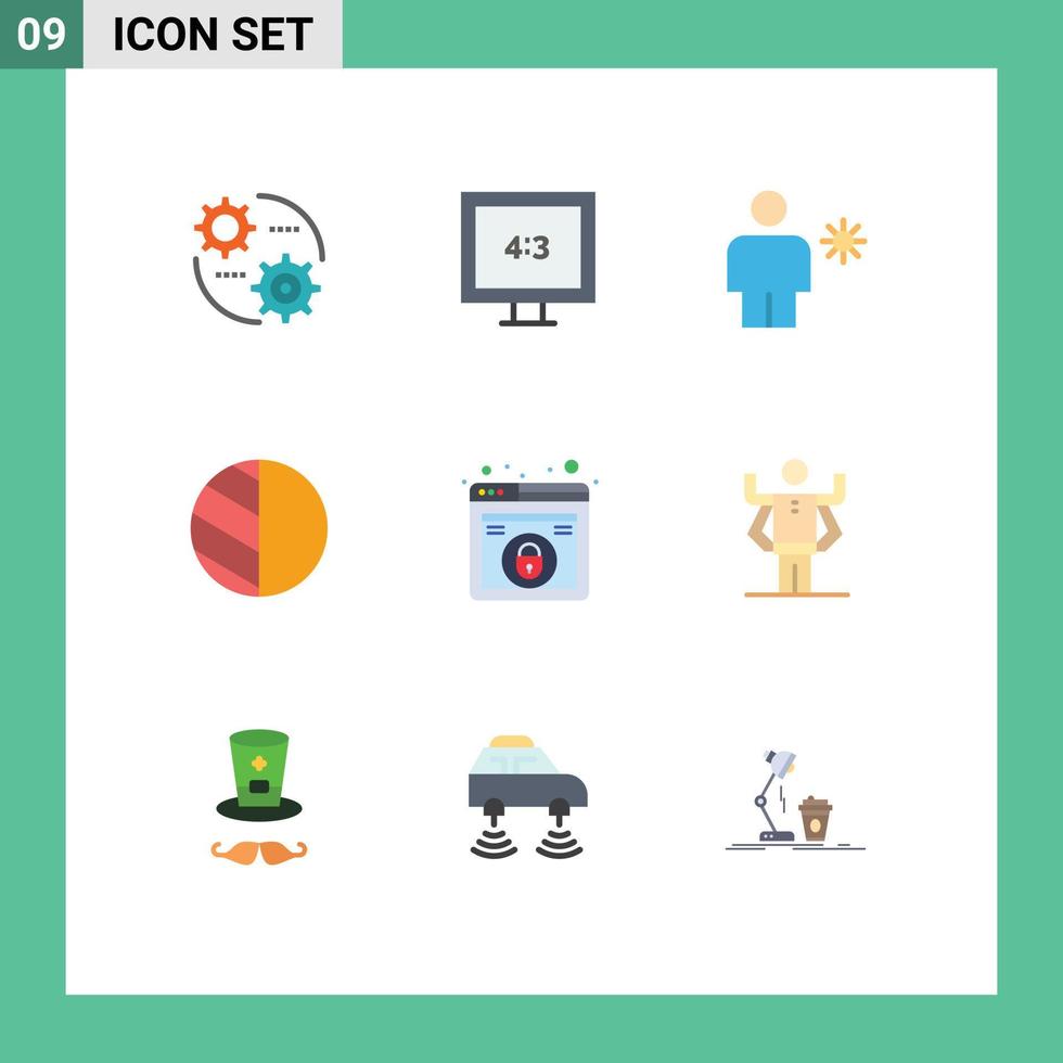 Set of 9 Commercial Flat Colors pack for web design body shadow editing Editable Vector Design Elements