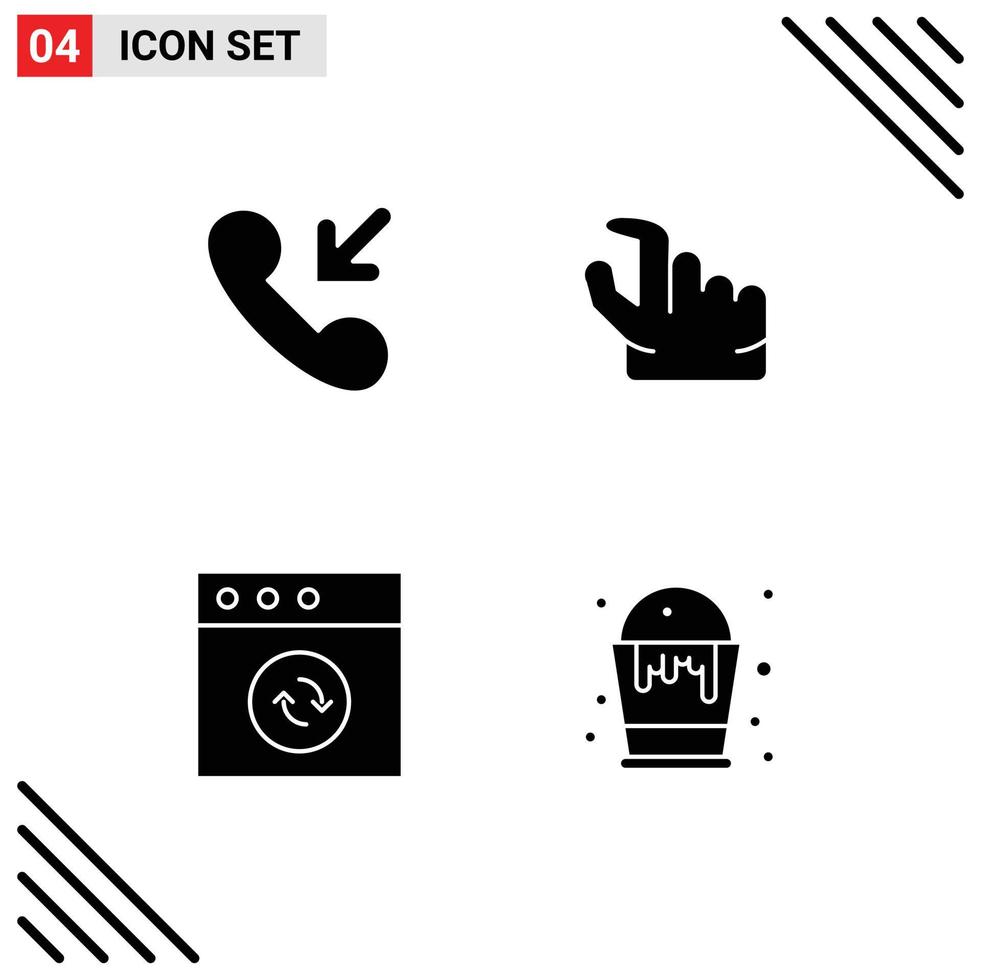 User Interface Pack of 4 Basic Solid Glyphs of answer basket in app art Editable Vector Design Elements