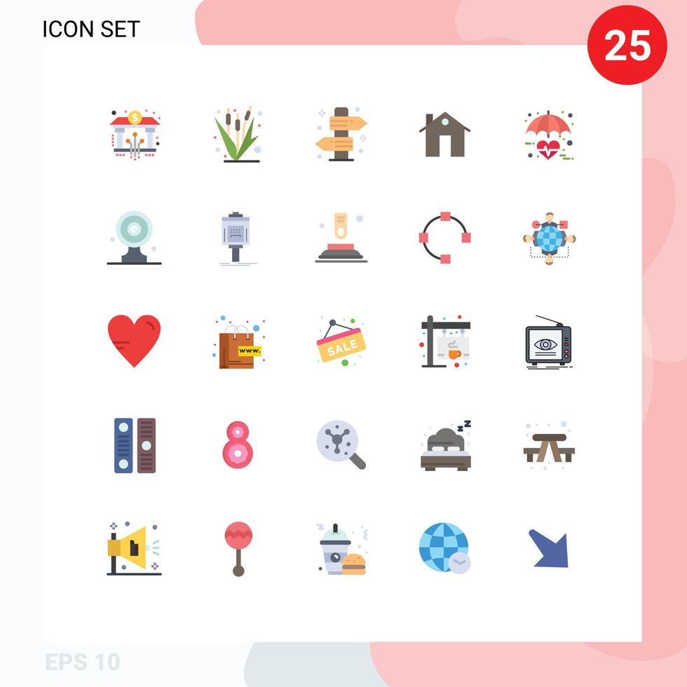 Modern Set of 25 Flat Colors Pictograph of buildings apartment maize address summer Editable Vector Design Elements