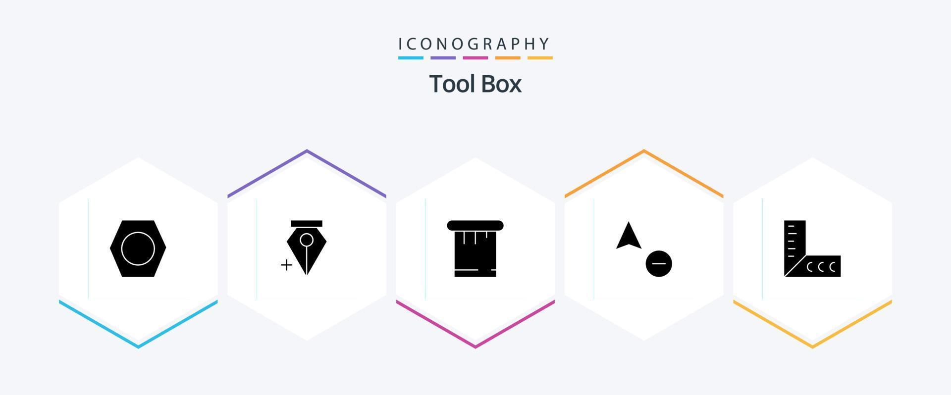Tools 25 Glyph icon pack including . . tools. tools. geometry vector