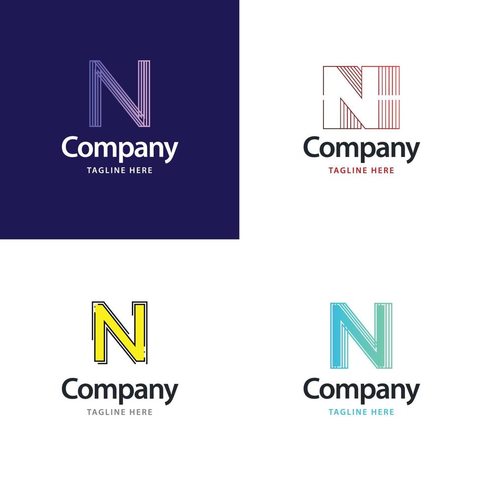 Letter N Big Logo Pack Design Creative Modern logos design for your business vector