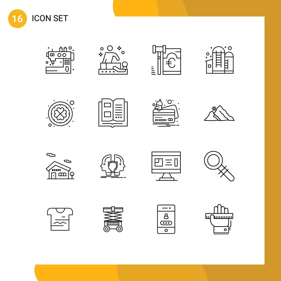 16 Universal Outline Signs Symbols of ireland grain wellness container law Editable Vector Design Elements