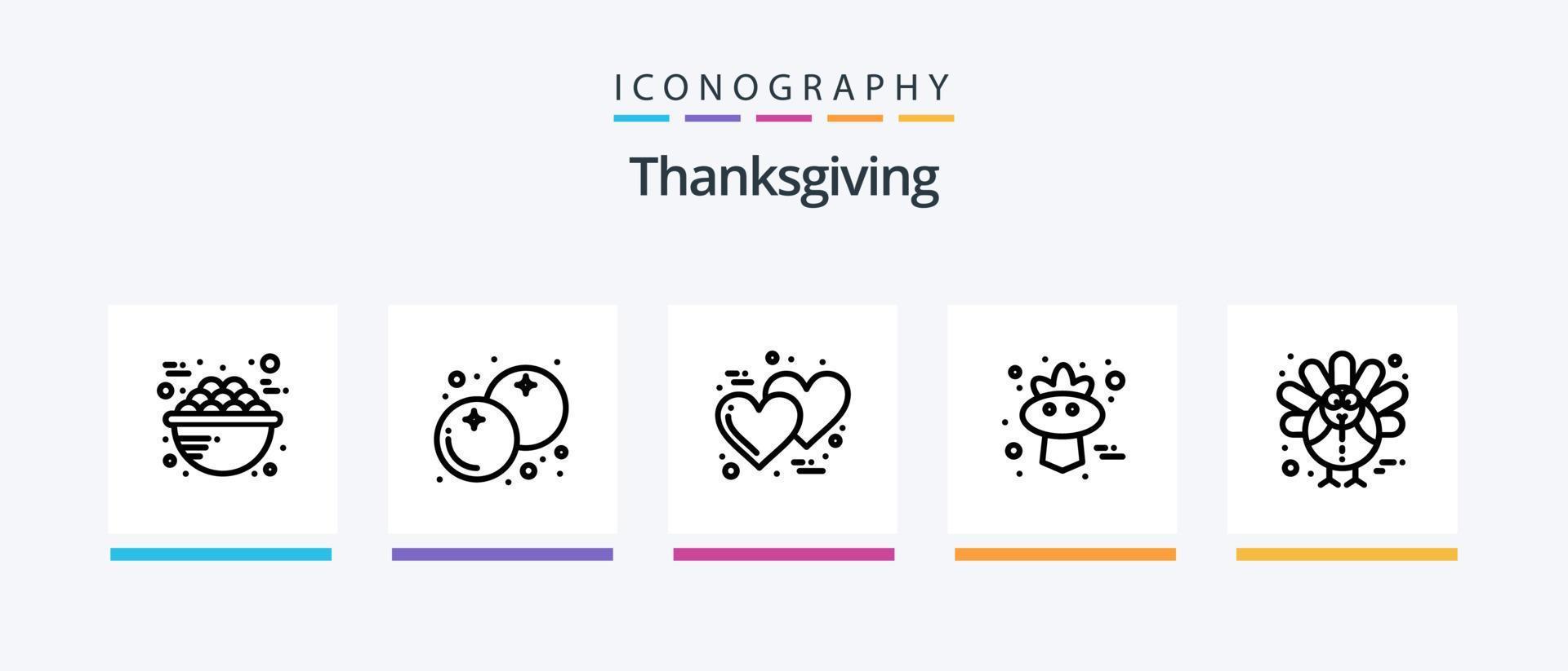 Thanksgiving Line 5 Icon Pack Including tree. apple tree. apple. apple. food. Creative Icons Design vector