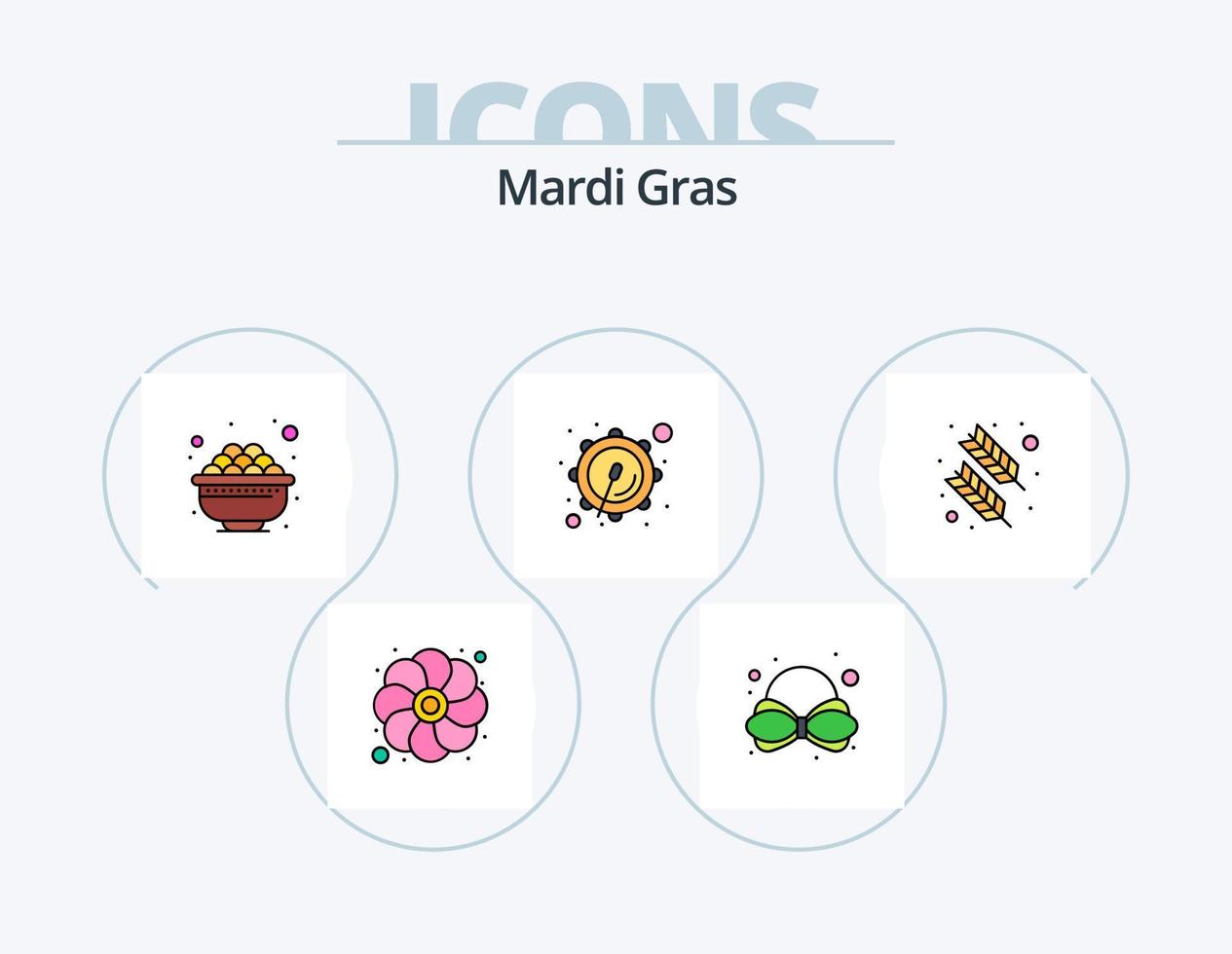 Mardi Gras Line Filled Icon Pack 5 Icon Design. mask. calendar. festival. ticket. mardi gras vector