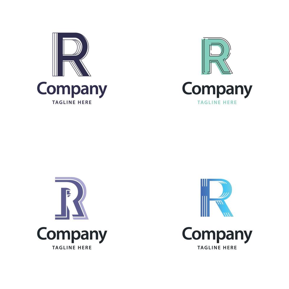 Letter R Big Logo Pack Design Creative Modern logos design for your business vector