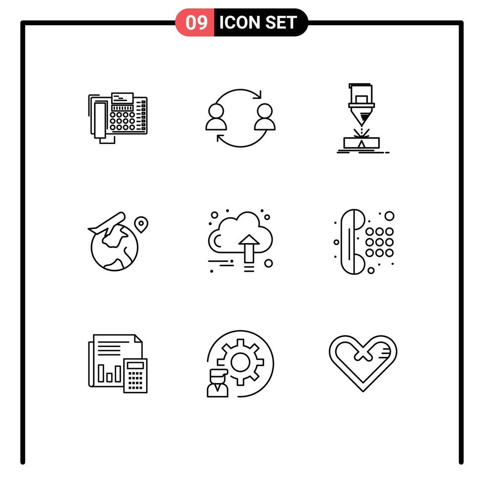 9 Universal Outline Signs Symbols of fly world transfer steel fabrication Editable Vector Design Elements