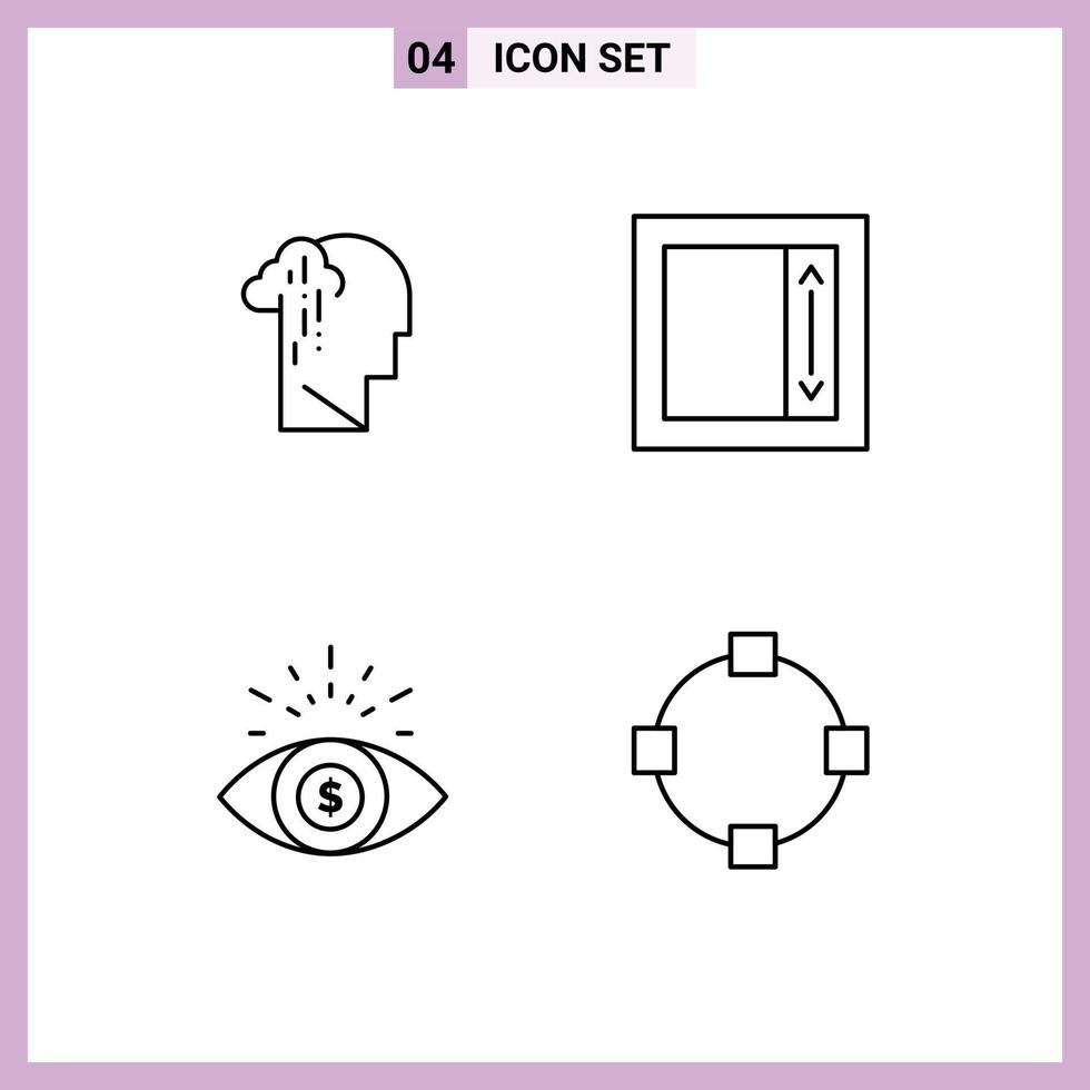 4 Line concept for Websites Mobile and Apps depression investment melancholy i frame circle Editable Vector Design Elements