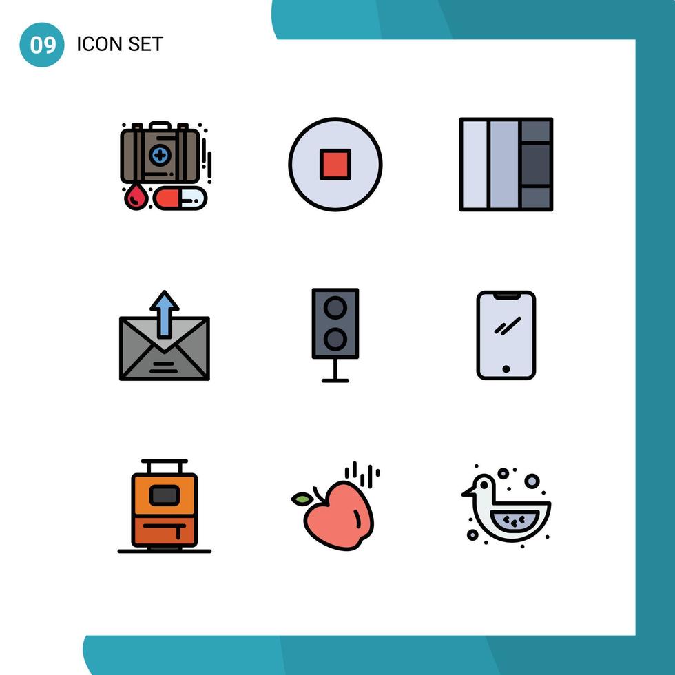 paquete de iconos de vector de stock de 9 signos y símbolos de línea para productos tecnológicos e electrónicos enviados elementos de diseño de vector editables