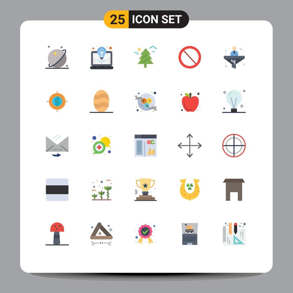 Editable Vector Line Pack of 25 Simple Flat Colors of business prohibited solution no canada Editable Vector Design Elements