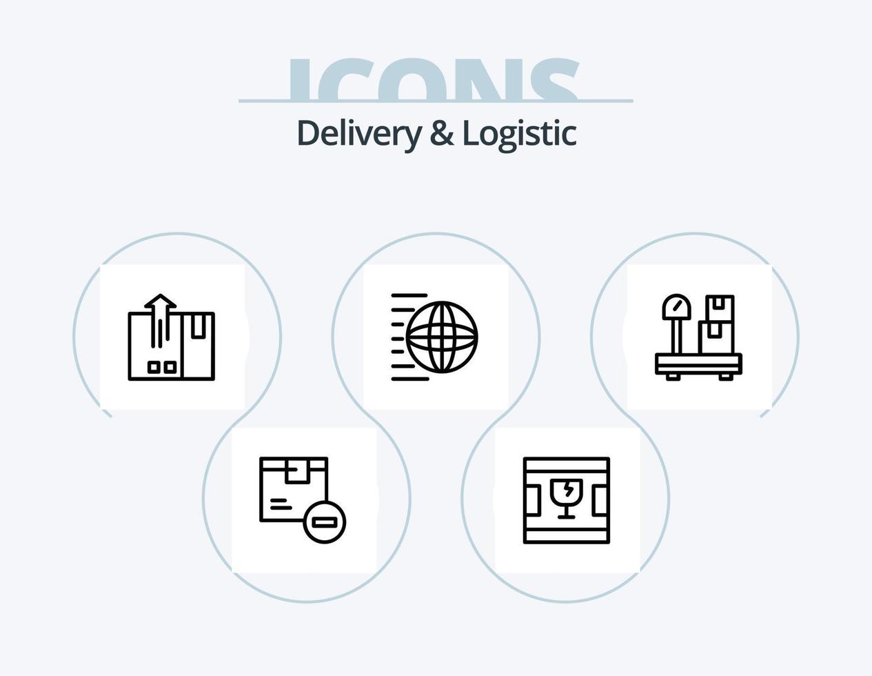 Delivery And Logistic Line Icon Pack 5 Icon Design. graph. analysis. logistic. wood. logistic vector