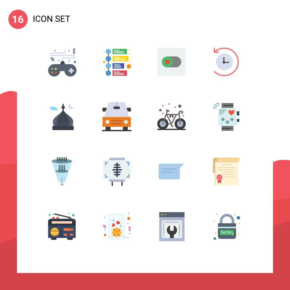 16 Flat Color concept for Websites Mobile and Apps game switch controller marketing backup Editable Pack of Creative Vector Design Elements