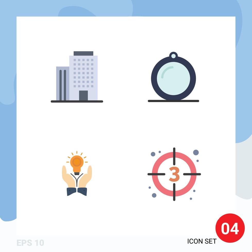 4 Flat Icon concept for Websites Mobile and Apps building business decor window idea Editable Vector Design Elements