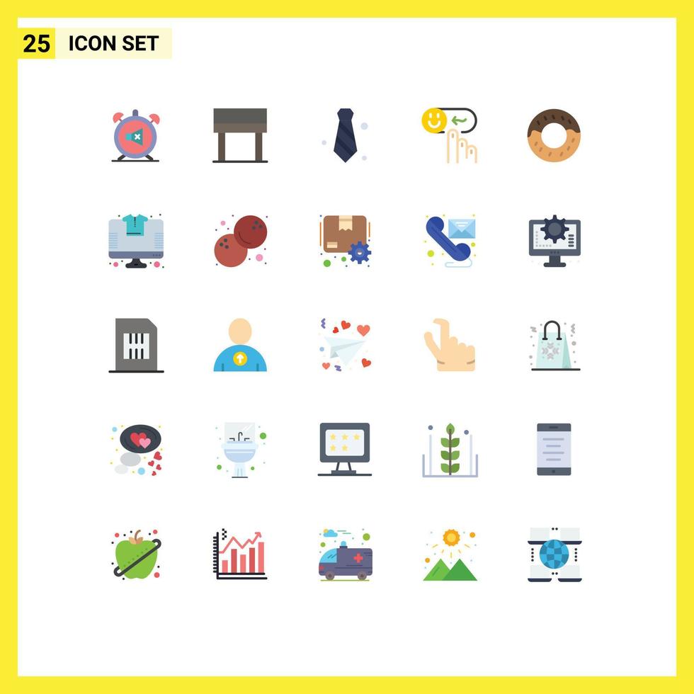 Set of 25 Modern UI Icons Symbols Signs for donut rating attire help emotion Editable Vector Design Elements