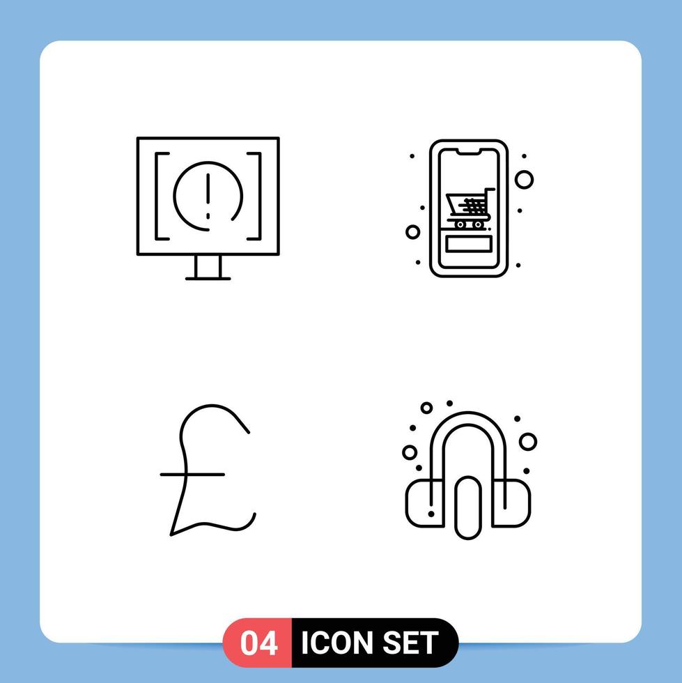 User Interface Pack of 4 Basic Filledline Flat Colors of contact online service device coin Editable Vector Design Elements