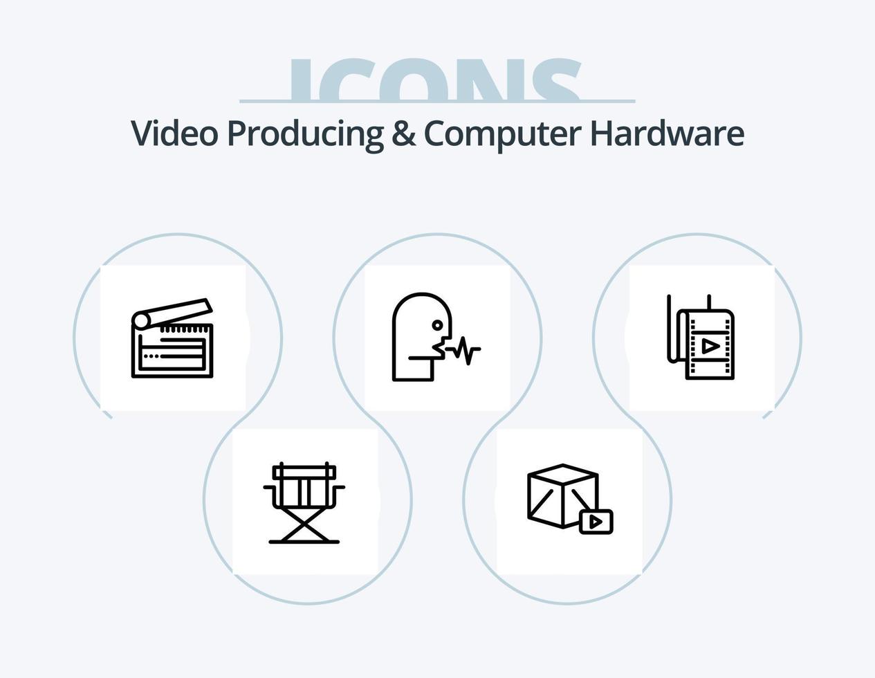Video Producing And Computer Hardware Line Icon Pack 5 Icon Design. money. costs. trophy. budget. human vector