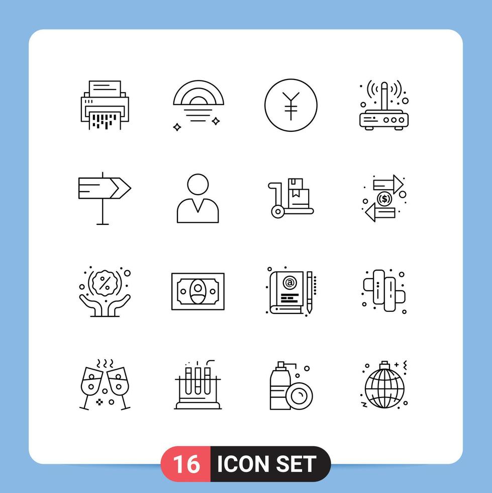 16 Outline concept for Websites Mobile and Apps connection router rainy modem finance Editable Vector Design Elements